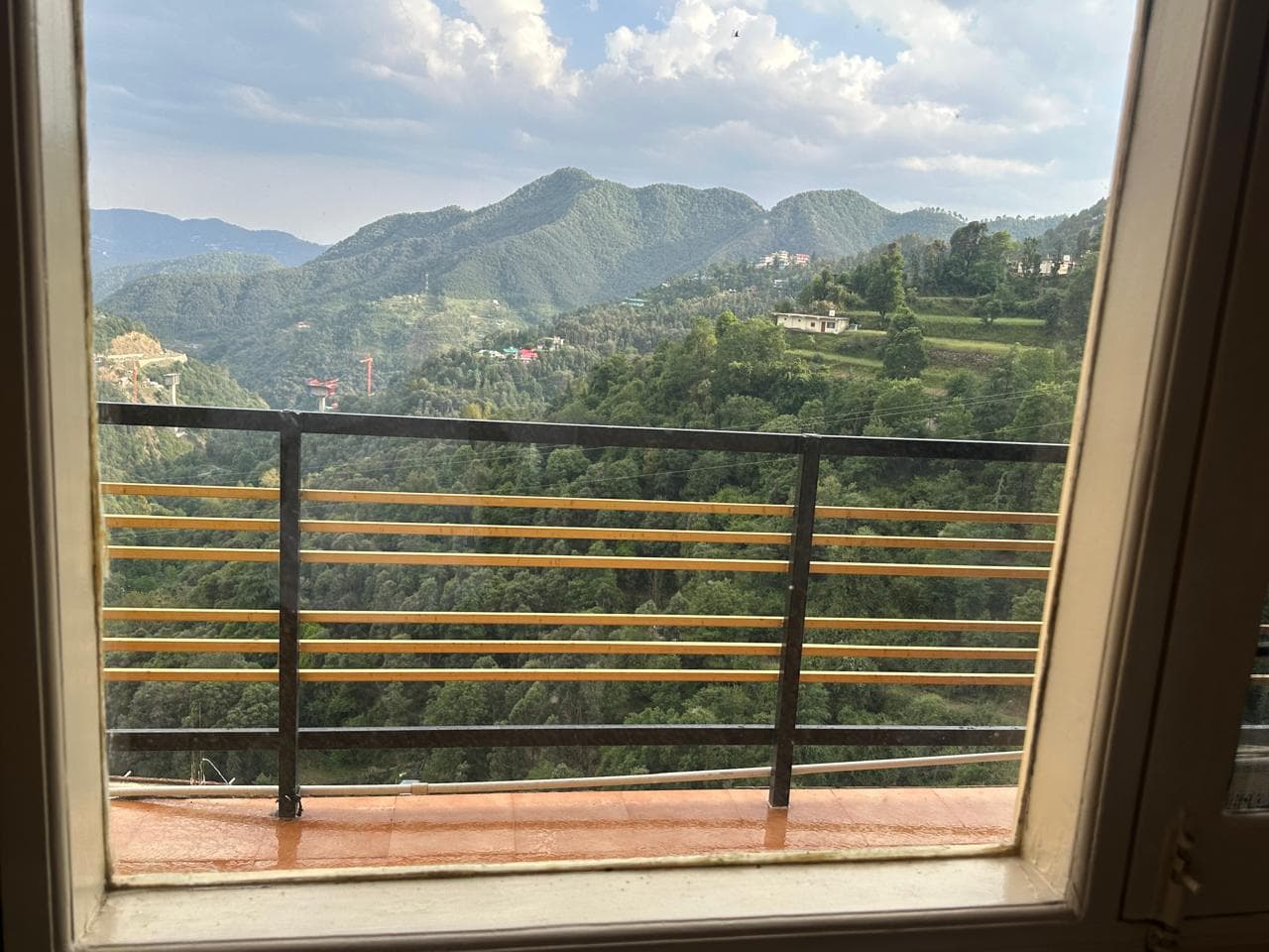 The scenic balcony view at Shiwalik Hills